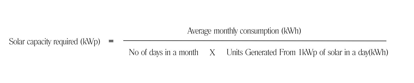 Solar Capacity Formula